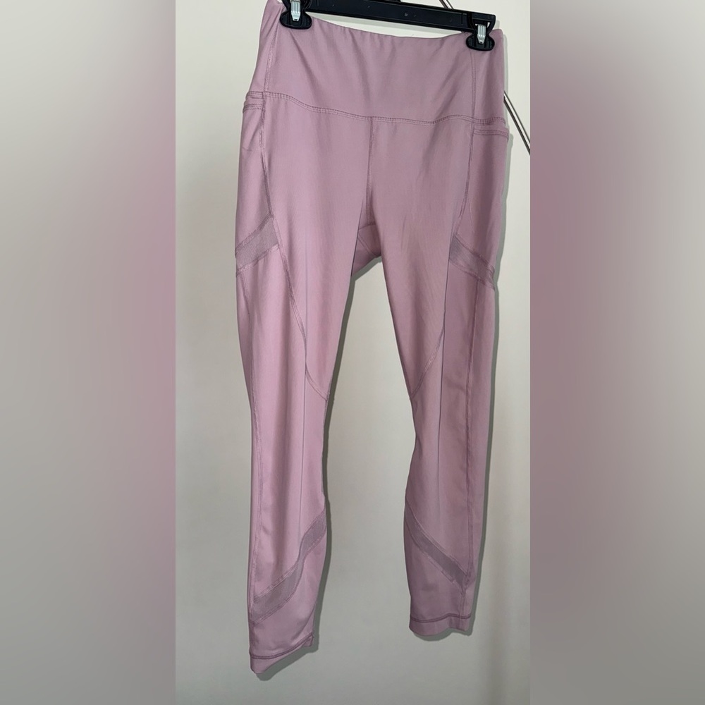 🧘🏽‍♀️90 Degree by Reflex Mauve Mesh Pocket Leggings – Size L 🏃🏽‍♀️